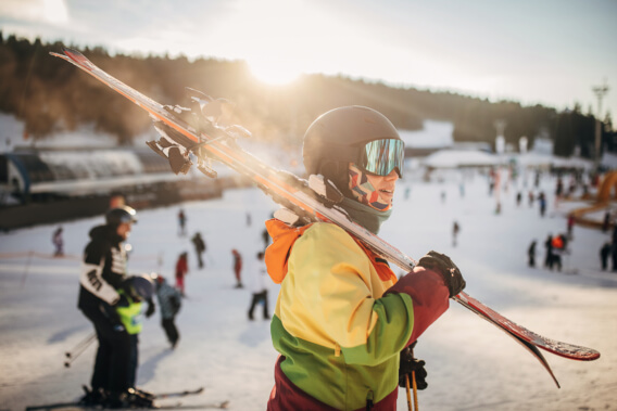 Female skier on vacation